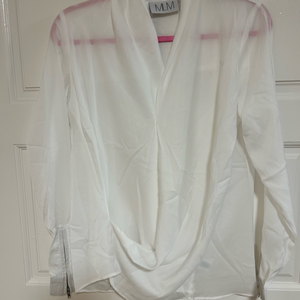 MLM White Drape Blouse